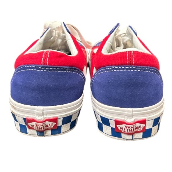 Vans EUC Red White and Blue Checkerboard Old Skool, Size 7 Men's, 8.5 Wo… - Picture 4 of 8
